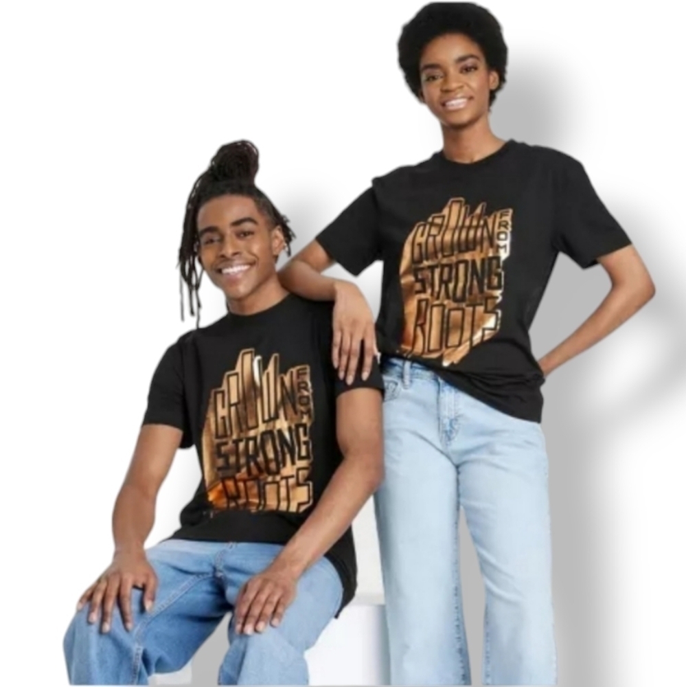 Black History Month Grown From Strong Roots Adult Tee